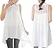 Bluetime Womens Turn Down Collar Sleeveless Loose Long Tunic Top Blouse