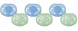 Philips AVENT Freeflow Pacifier BPA, Free Blue / Green, 6-18 Months, 6 Count