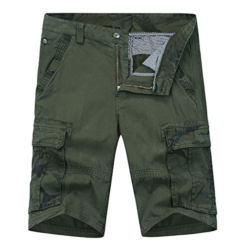 ZEFOTIM Shorts for Men 2019 Fashion Casual Cotton Multi-Pocket Outdoors Work Trouser Cargo Short Pants(ArmyGreen,32) - Thumbnail 2