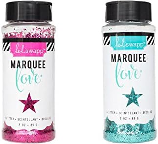 Heidi Swapp Marquee Love Chunky Glitter - 3 ounce bottles : 2 Pack (PINK + TEAL)