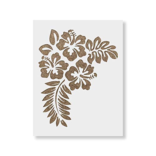 Hibiscus Flower Stencil Template - Reusable Stencil with Multiple Sizes Available