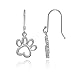 Hoops & Loops 925 Sterling Silver Puppy Dog Cat Pet Paw Print Love Heart Drop Dangle Hook Earrings for Women Men (Silver)