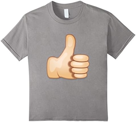 Kids Thumbs Up Emoji T-shirt Hand Sign 10 Slate