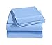 Bresanon 100% Organic Cotton 4pc Bed Bed Sheet Set 600 Thread Count Soft and Luxurious - Queen Light Blue