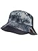 C.C Unisex 100% Cotton Packable Reversible Tie Dye Bucket Sun Hat, Black/Grey