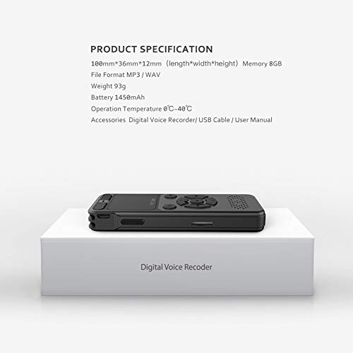 Victure Digital Voice Recorder 8G Voice Activated Recorder with MicroSD