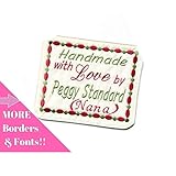 Embroidered Quilt Block Personalized Sewing Label for Handmade Items One 4x5 inch Label, USA Made