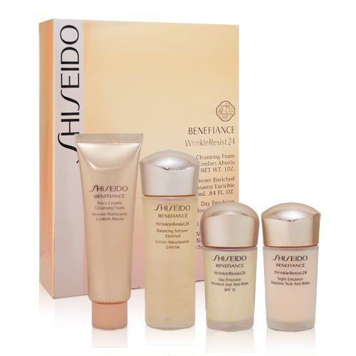 Shiseido Benefiance Wrinkle Resist 24 - 4 piece Trial Set (day & night emulsions, extra creamy cleansing foam, balancing softener)