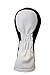 Golf Headcover Black and White Leather Style #X Fairway Head Cover Fits Fairway Wood Clubs