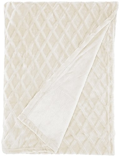 Northpoint Ardour Diamond Embossed Velvet Throw, 50" x 70", Ivory