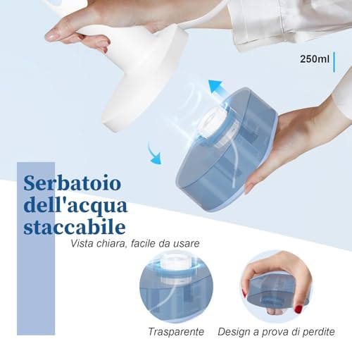 Stiratrice a vapore per abiti, portatile e maneggevole, capacità di 250ml, 1600W, riscaldamento 25s, spegnimento automatico, autol pulizia, nessuno schizzo d'acqua, per casa, ufficio e viaggio