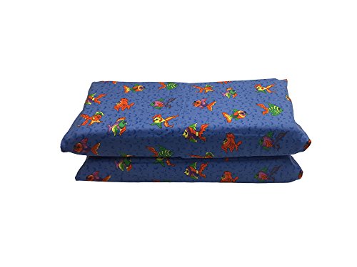KinderMat Full Cover Sheet, Pillowcase Style Sheet Fits Rainbow Designer, Daydreamer, Heavy-Duty, and Enduro, 100% Cotton Flannel, Ocean and Fish Print, Large