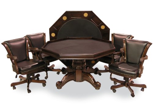 Executive Game Table Set (with 4 Chairs) (Mahogany)