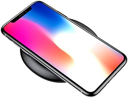 Wireless Charger,Qi Wireless Charger Ultra Slim for iPhone X 8 Plus for Samsung Note 8 S8 Plus S7 edge UFO Pad Charger (No AC Adapter) (Black)
