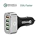 Quick Charge Car Charger, KINGCOO Quick Charge 2.0 54W 4 Ports USB Rapid Turbo Car Charger for Samsung Galaxy S7,iPhone 6S / iPhone SE,iPad Pro / iPad Air 2, LG G5, HTC 10, Huawei P9