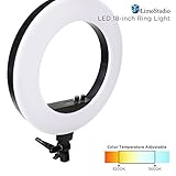 LimoStudio 18 Inch Bi-Color LED Ring Light for Video & Photography, Color Temperature Adjustable & Brightness Control Dimmer Switch, Camera Mounting Adapter Bracket, AGG2394V3