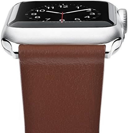 KANTEBAND - Mens 42mm Leather Apple Watch Replacement Band - Sports/Business/Casual Strap with Metal Clasp for iWatch Series 3/2/1, Brown