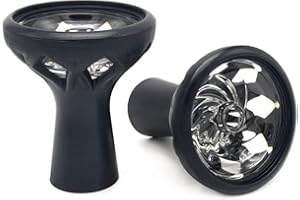 Hookah Bowl Silicone - 1 hole Phunnel Bowl - Perfect with Lotus -Black Shisha Charcoal Holder Hookah Head Shisha Tobacco Bowl