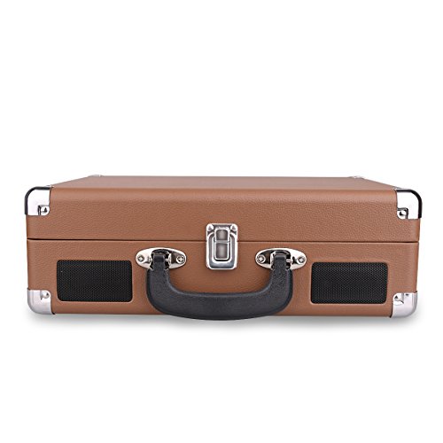 Musitrend-Bluetooth-Record-Player-Portable-Suitcase-Turntable-with-Built-in-Speakers-USBSD-Recorder-Rechargable-battery-Headphone-Jack-RCA-line-out-Brown