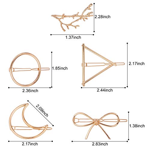 image for Metal Hair Clips, Fascigirl 12 Pcs Hair Barrettes Hair Pins Moon Trian