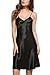 Avidlove Women\'s Nightshirts Satin Chemises Slip Sleepwear,Black (FBA),X-Large