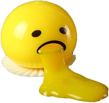 A AURA 10 Pack Cute Yellow Round Squeezed Vomiting & Sucking Lazy Egg Yolk Vent Stress Relief Tricky Game Creative Toys (Yellow, 3 Pack)