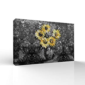 Canvas Wall Art Sunflower Pictures Home Wall Decorations for Bedroom Living Room Paintings Canvas Prints Framed - 12x18 inches
