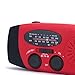(New Version) Lanshanchu NOAA Weather Radio Solar Hand Crank Emergency Dynamo FM AM WB Radio with 3-LED Flashlight for Hiking Camping Snow Storm Hurricane, 1000mAh Power Bank for Smart Phone (Red)