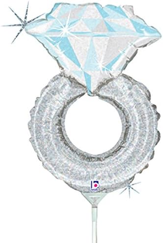 Air Filled Wedding Ring Mylar Balloon