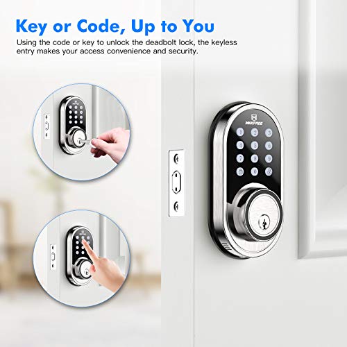 MAXFREE Fingerprint Electronic Door Lock, Keyless Entry Bluetooth Touchscreen Keypad Smart Lock with Reversible Lever… - Image 3