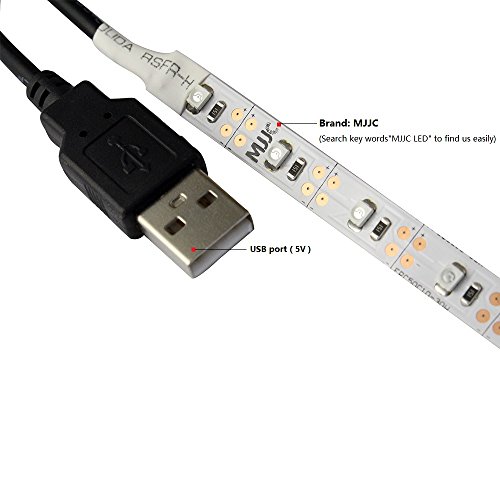 5V USB LED Strip Light 5M SMD 3528 with 3M Tape for TV Computer Backlighting (5M,3528,Non-waterproof, Green)