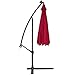 Best Choice Products 10ft Solar LED Offset Hanging Polyester Market Patio Umbrella w/Steel Frame and Easy Tilt Adjustment, Burgundy