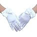 T.H.L.S Tandi Girls Gorgeous Satin Fancy Gloves for Special Occasion Dress Formal Wedding Pageant Party Short