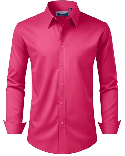 Alimens & Gentle Men's Hot Pink Button Down Shirt