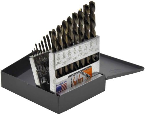 KnKut 21 Piece Left Hand Jobber Length Drill Bit Set 1/16"-3/8" by 64ths