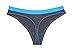 6-Pack G-string Low Waist Invisible No-Show Cotton Color Patchwork Sexy Thong Seamless Bikini Panties(L, green and red and black and gray and blue and hoary)