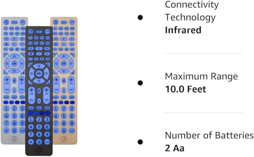 GE Backlit Buttons Universal Remote Control, Samsung TV Remote Control Replacement, Samsung Remote Control for Smart TV, Roku Remote Replacement, Vizio, LG TV, Sony, Apple TV, 8-Device, Black, 37123