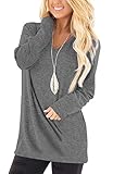 Jescakoo Long Sleeve Tunic Tops for Women Winter V