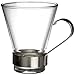 Bormioli Rocco Ypsilon 7.5 oz Cappuccino Cup With Stainless Steel Handle, Set of 4, Gift Boxed