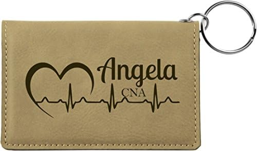 Heartbeat EKG Nurse RN LPN CNA Personalized Keychain ID Wallet