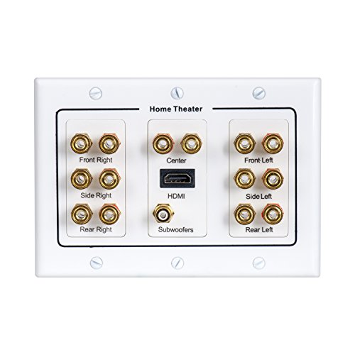 Speaker Wall Plate, MACTISICAL 7.1 Surround Sound Gold Plated Copper