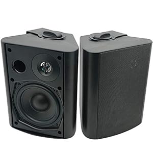 Herdio 5.25 Inches 200 Watt Indoor Outdoor Patio Bluetooth Speakers met Superieure Dome Tweeter ALLE Weer Bedrade Muur…