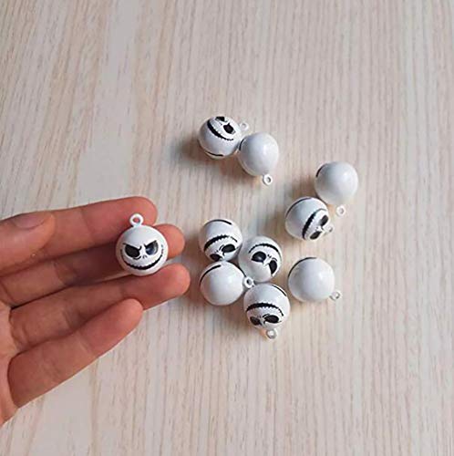 IDOXE 10Pcs Jack Skellington Halloween Bells Nightmare Before Christmas Pumpkin Copper Bell 19 Mm Jewelry Findings Making Charms (Black Monster Halloween)