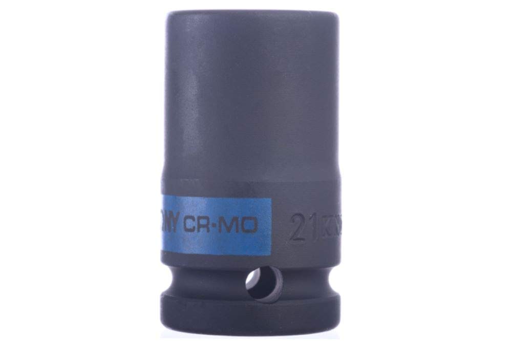 KING TONY 483521M Socket De Impacto Long Pared Fina 1/2" 21mm for DIYers & Professionals, Designed for Repair and Installation tasks, 21mm, red