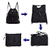 Yinjue Foldable Basic Drawstring Tote Cinch Sack Promotional Backpack for Women Men And Kids Shopping Gym Sports Black