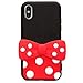 Mickey Minnie Mouse Soft Silicone Case with Kickstand for iPhone X iPhoneX Disney Cartoon Stand Black Red Color Polka Dots Protective Cute Lovely Gift Kids Boys Girls Little Teen