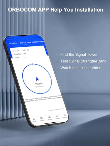 ORBOCOM 5G 4G 3G GSM Amplifier All Operator Band 1/8/20 Band Mobile Network Amplifier Free Orange SFR Bouygues High Gain 70dB Host with Logarithmic Antenna
