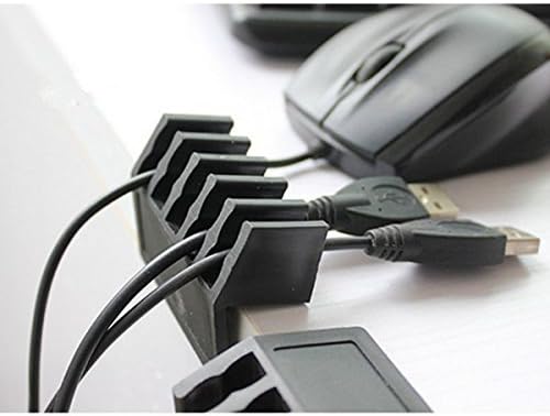 Skoot Cord Divider Wire Cable Clips Organizer Holder Fixer (BLACK)