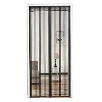 GAIBO Magnetic Screen Door Stripes, Heavy Duty Magnets Bottom Weighted Without Drilling Close Automaticlly Easy to Install for Patio Door,Black_48x92in/120x230CM