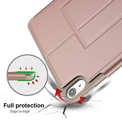 IVSO Keyboard Case For Apple iPad Pro 11 2018 Stand Cover Case with Wireless Keyboard & Pencil Slot (Auto Wake/Sleep, Apple Pen Charging Enabled Case) Fitting Apple iPad Pro 11 2018 Tablet (Rose Gold)